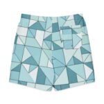 Teal Geometric Board Shorts Men’s Triangle Swim Trunks