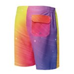 Rainbow Sparkle Board Shorts Men’s Gradient Swim Trunks