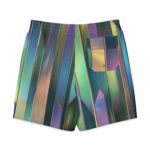 Iridescent Geometric Board Shorts Men’s Swim Trunks