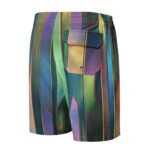 Iridescent Geometric Board Shorts Men’s Swim Trunks