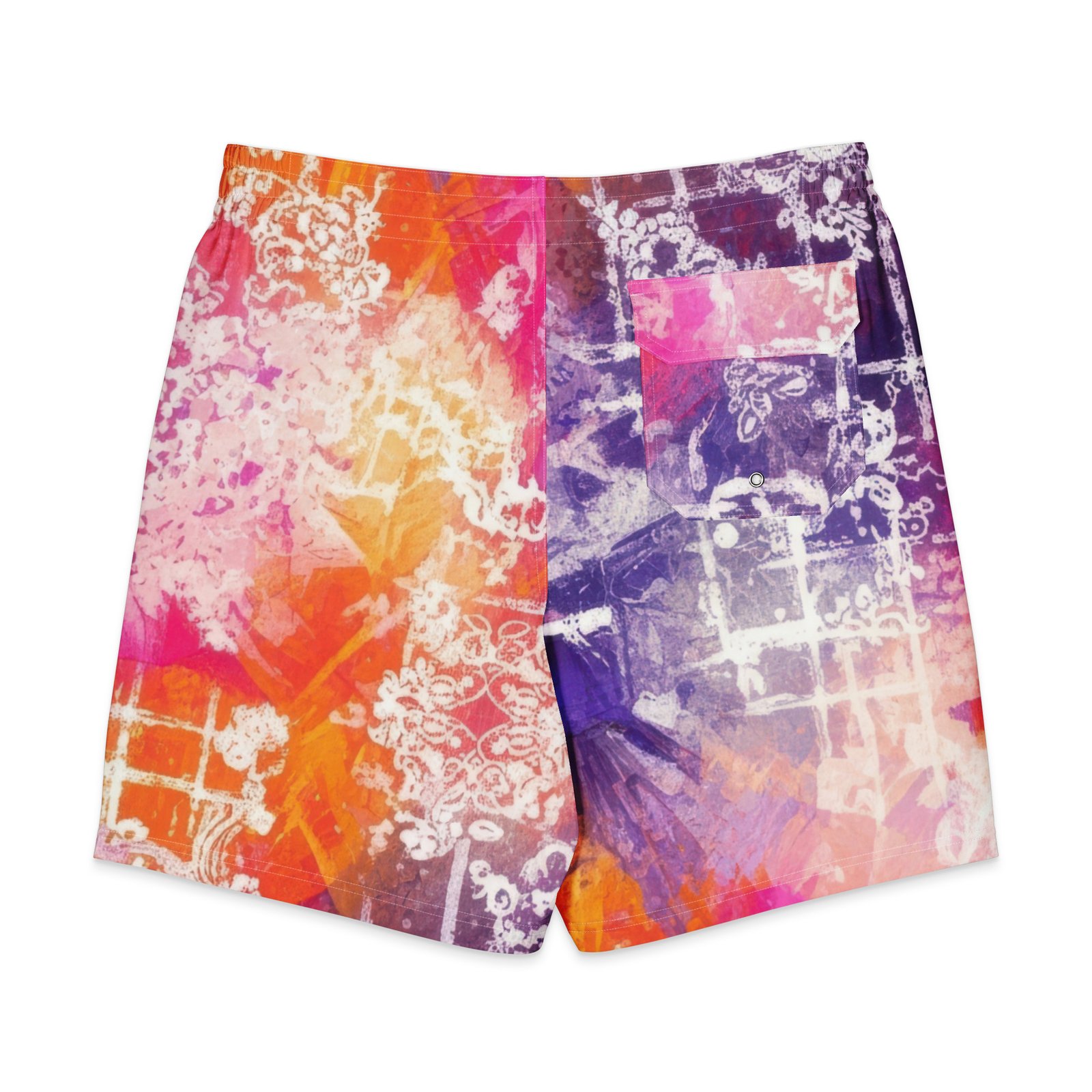 Abstract Grunge Board Shorts Colorful Men's Swim Trunks Abstract Grunge Board Shorts Colorful Men's Swim Trunks