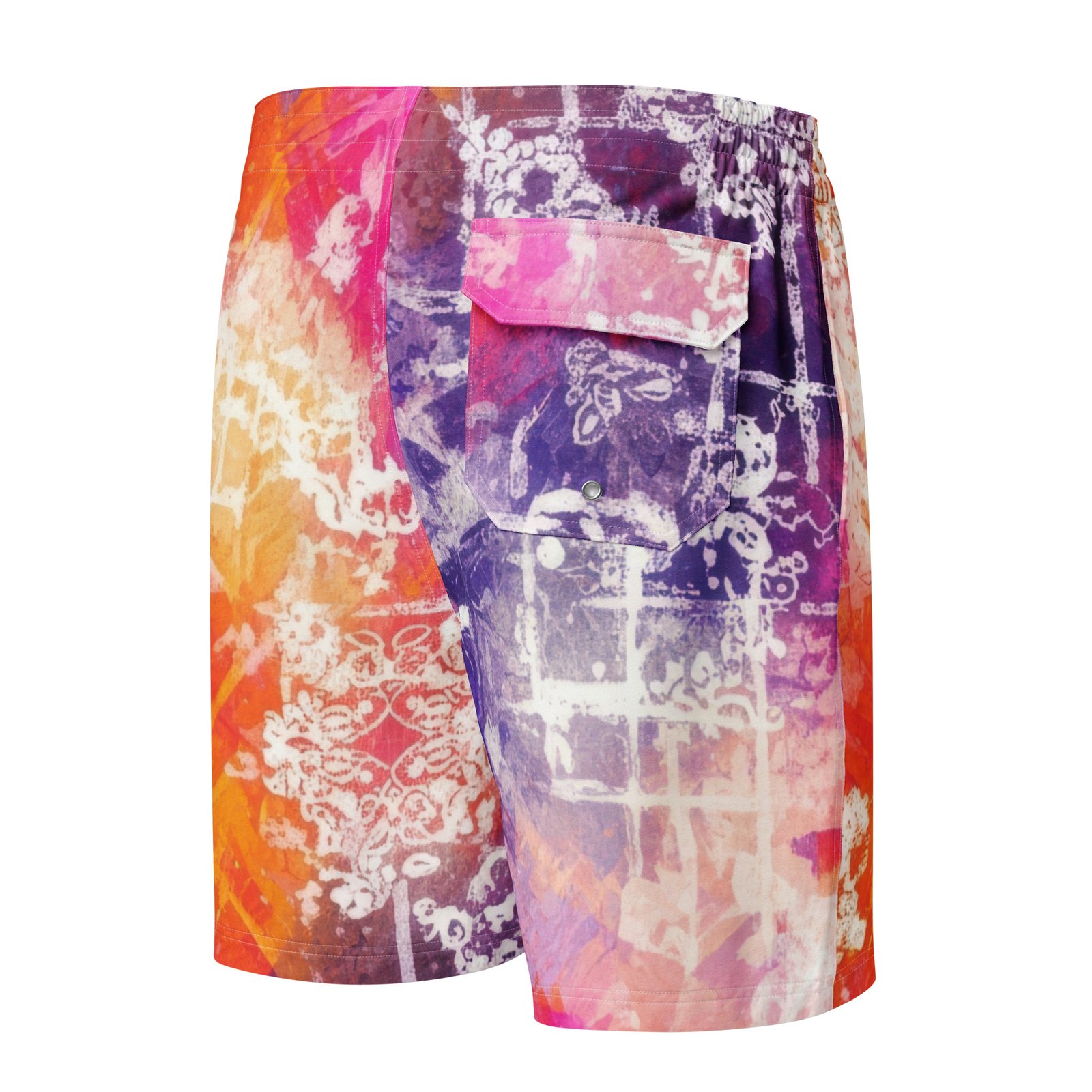 Abstract Grunge Board Shorts Colorful Men's Swim Trunks Abstract Grunge Board Shorts Colorful Men's Swim Trunks