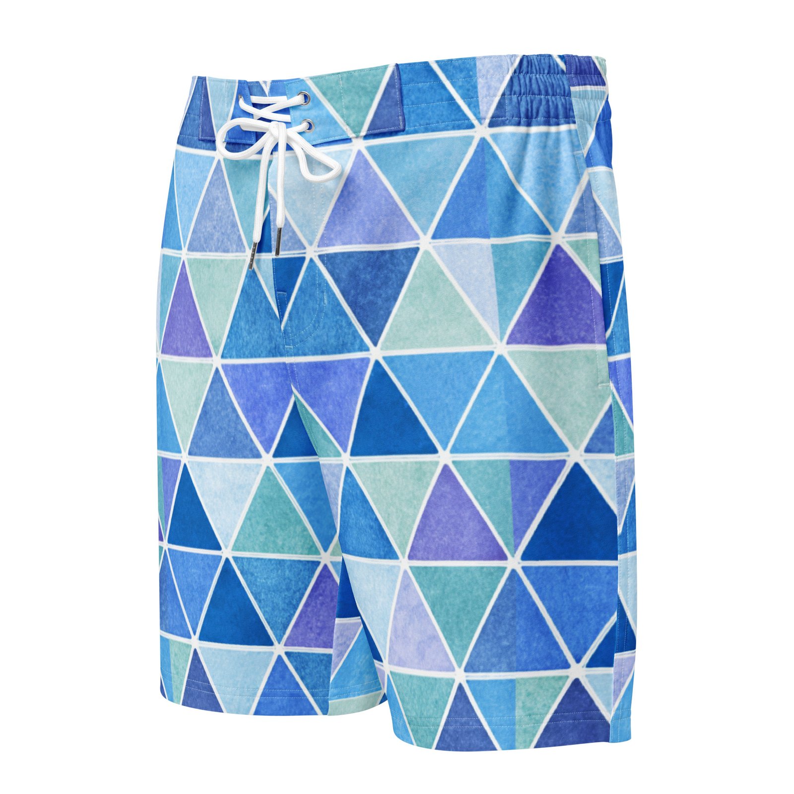 Watercolor Triangle Board Shorts Men's Geometric Swimwear Watercolor Triangle Board Shorts Men's Geometric Swimwear