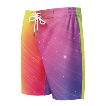 Rainbow Sparkle Board Shorts Men's Gradient Swim Trunks