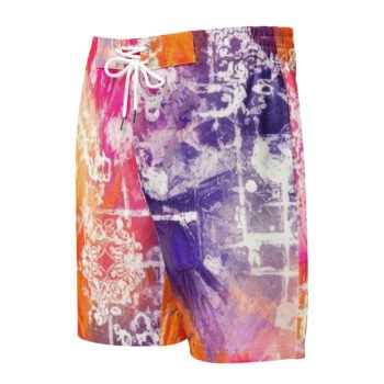 Abstract Grunge Board Shorts Colorful Men's Swim Trunks