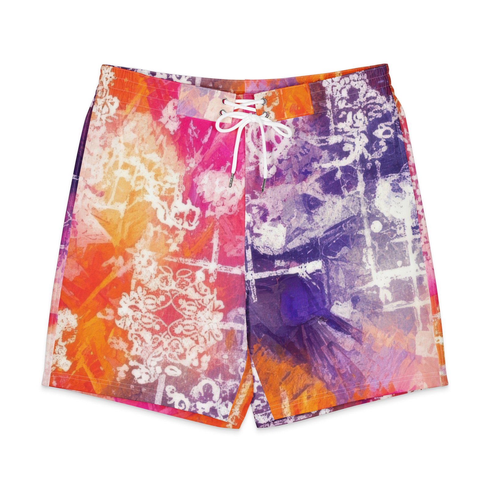 Abstract Grunge Board Shorts Colorful Men's Swim Trunks Abstract Grunge Board Shorts Colorful Men's Swim Trunks