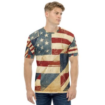 Vintage Flag T Shirt Distressed Patriotic Graphic Tee