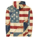 Vintage Flag Hoodie Distressed American Flag Pullover