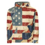 Vintage Flag Hoodie Distressed American Flag Pullover
