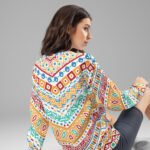 Colorful Chevron Sweatshirt Boho Pattern Pullover