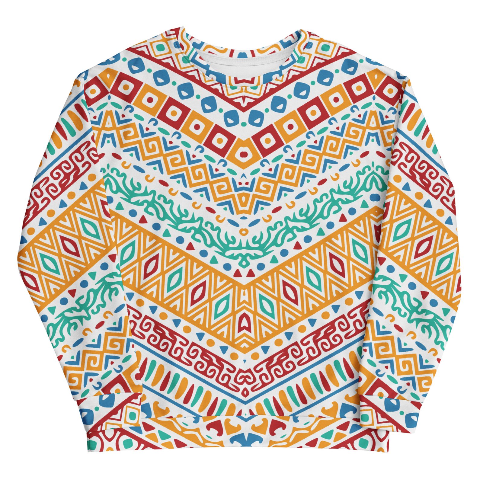 Colorful Chevron Sweatshirt Boho Pattern Pullover Colorful Chevron Sweatshirt Boho Pattern Pullover