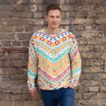 Colorful Chevron Sweatshirt Boho Pattern Pullover
