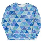 Watercolor Triangle Sweatshirt - Blue Geometric Pullover 1 Watercolor Triangle Sweatshirt Blue Geometric Pullover