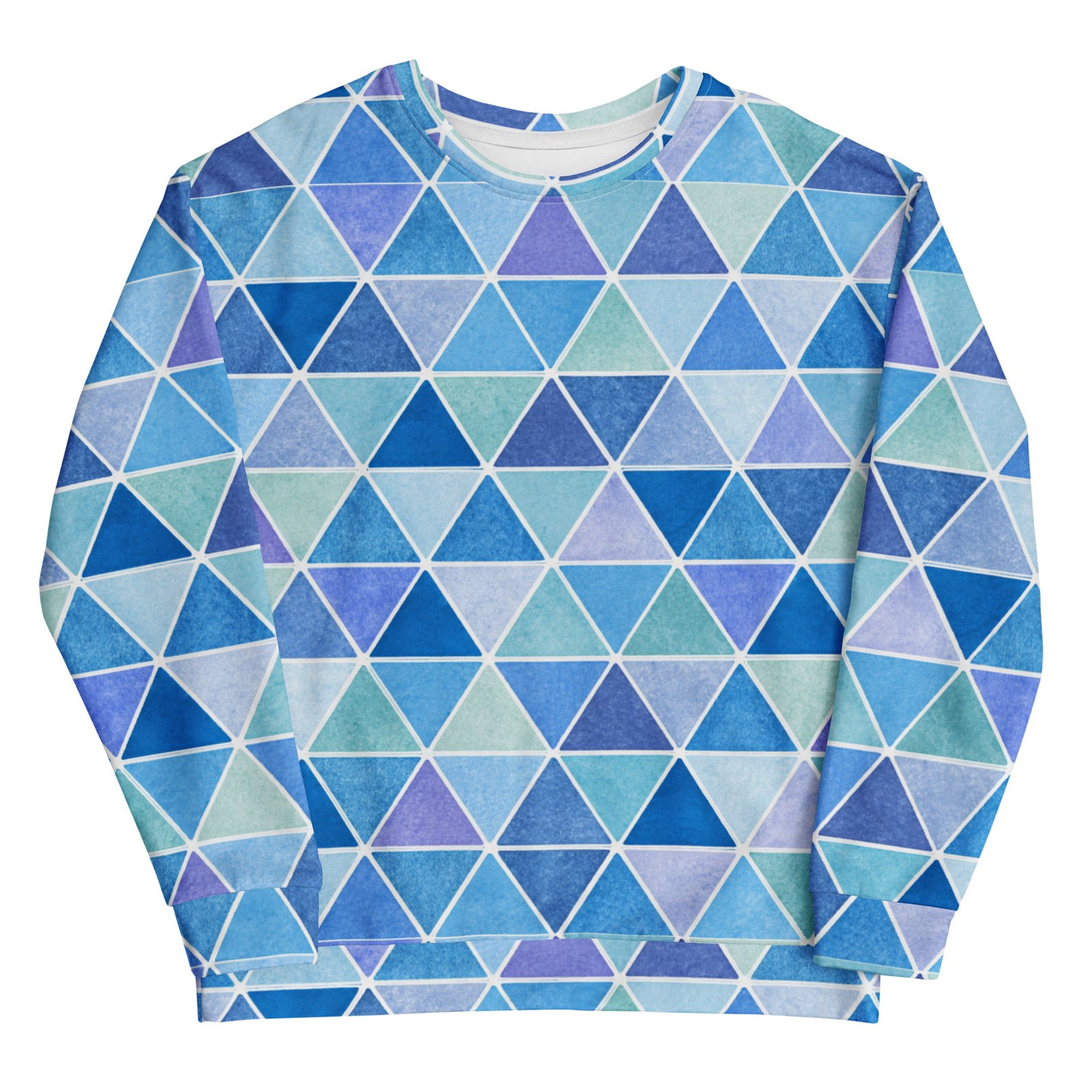 Watercolor Triangle Sweatshirt Blue Geometric Pullover Watercolor Triangle Sweatshirt Blue Geometric Pullover