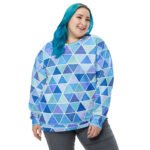 Watercolor Triangle Sweatshirt Blue Geometric Pullover