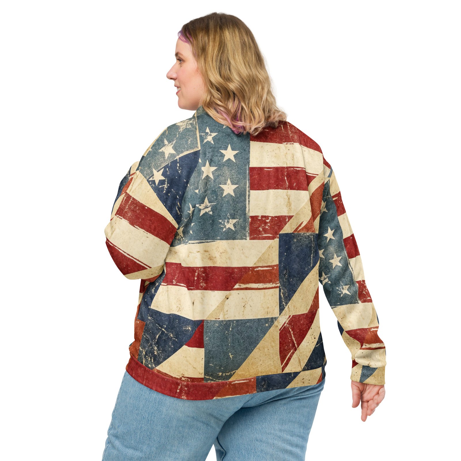 Vintage American Flag Bomber Jacket Distressed Usa Vintage American Flag Bomber Jacket Distressed Usa