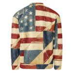 Vintage American Flag Bomber Jacket Distressed Usa