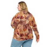 Earthy Triangle Bomber Jacket Warm Geometric Coat
