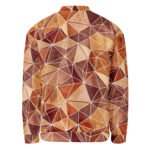 Earthy Triangle Bomber Jacket Warm Geometric Coat