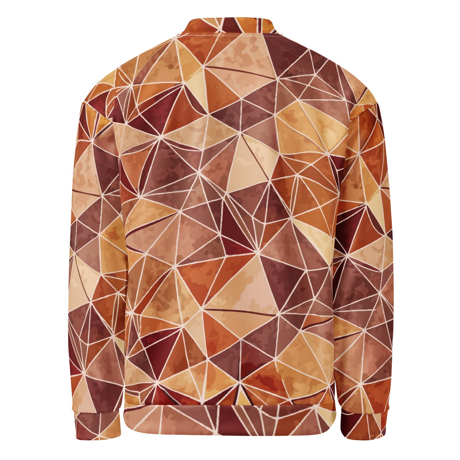 Earthy Triangle Bomber Jacket Warm Geometric Coat Earthy Triangle Bomber Jacket Warm Geometric Coat