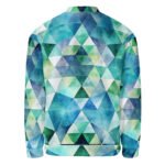 Teal Watercolor Triangle Bomber Jacket Geometric Coat