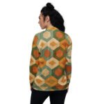 Earthy Hexagon Bomber Jacket Geometric Coat