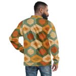 Earthy Hexagon Bomber Jacket Geometric Coat