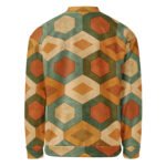 Earthy Hexagon Bomber Jacket Geometric Coat