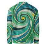 Green Spiral Bomber Jacket Stained Glass Style Coat