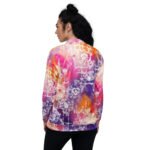 Colorful Grunge Bomber Jacket Abstract Floral Coat