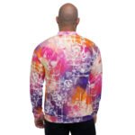 Colorful Grunge Bomber Jacket Abstract Floral Coat