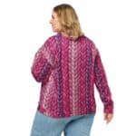 Chunky Knit Bomber Jacket Purple Braided Yarn Coat