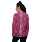 Chunky Knit Bomber Jacket Purple Braided Yarn Coat
