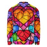 Stained Glass Heart Bomber Jacket Colorful Mosaic Coat