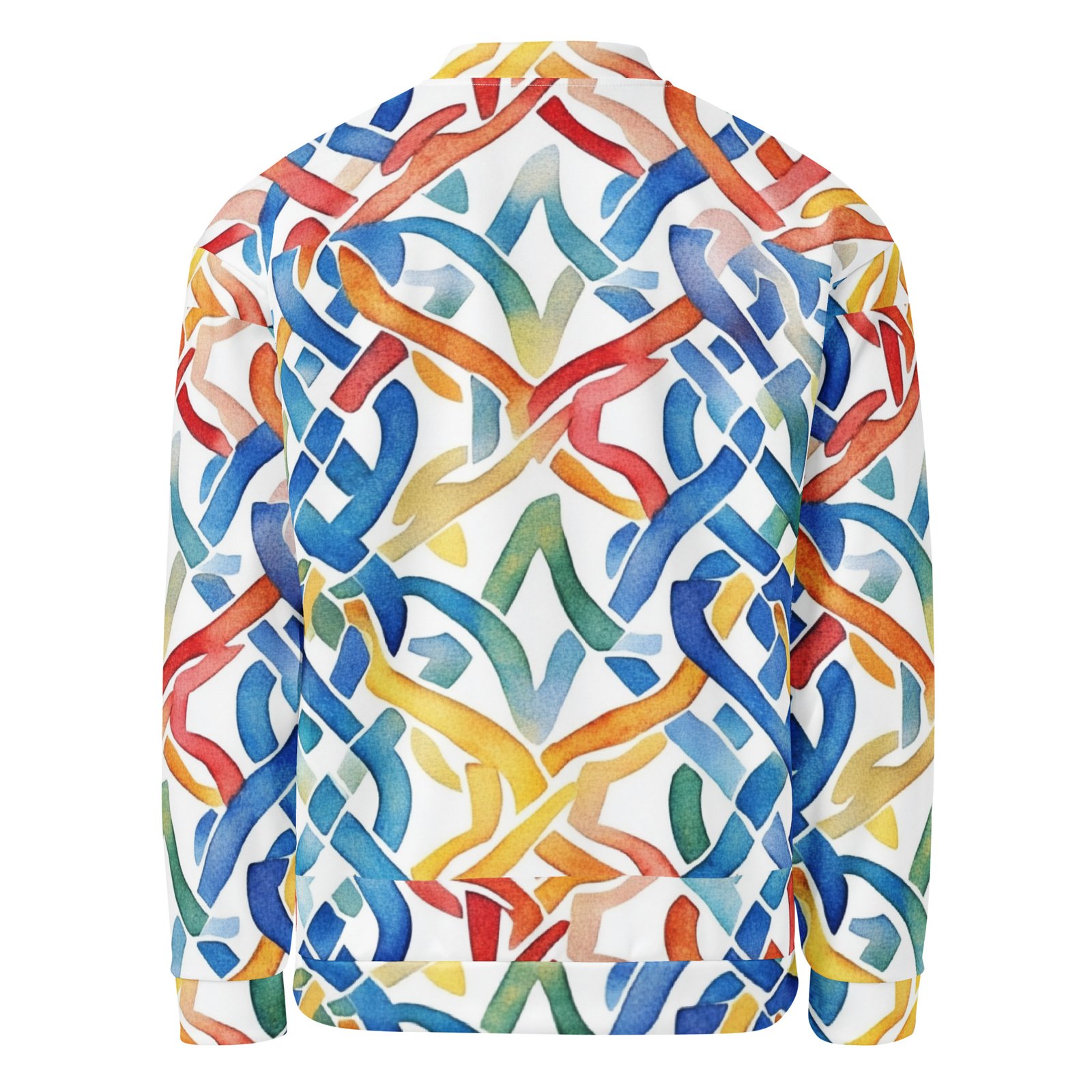 Watercolor Abstract Bomber Jacket Rainbow Brush Coat Watercolor Abstract Bomber Jacket Rainbow Brush Coat
