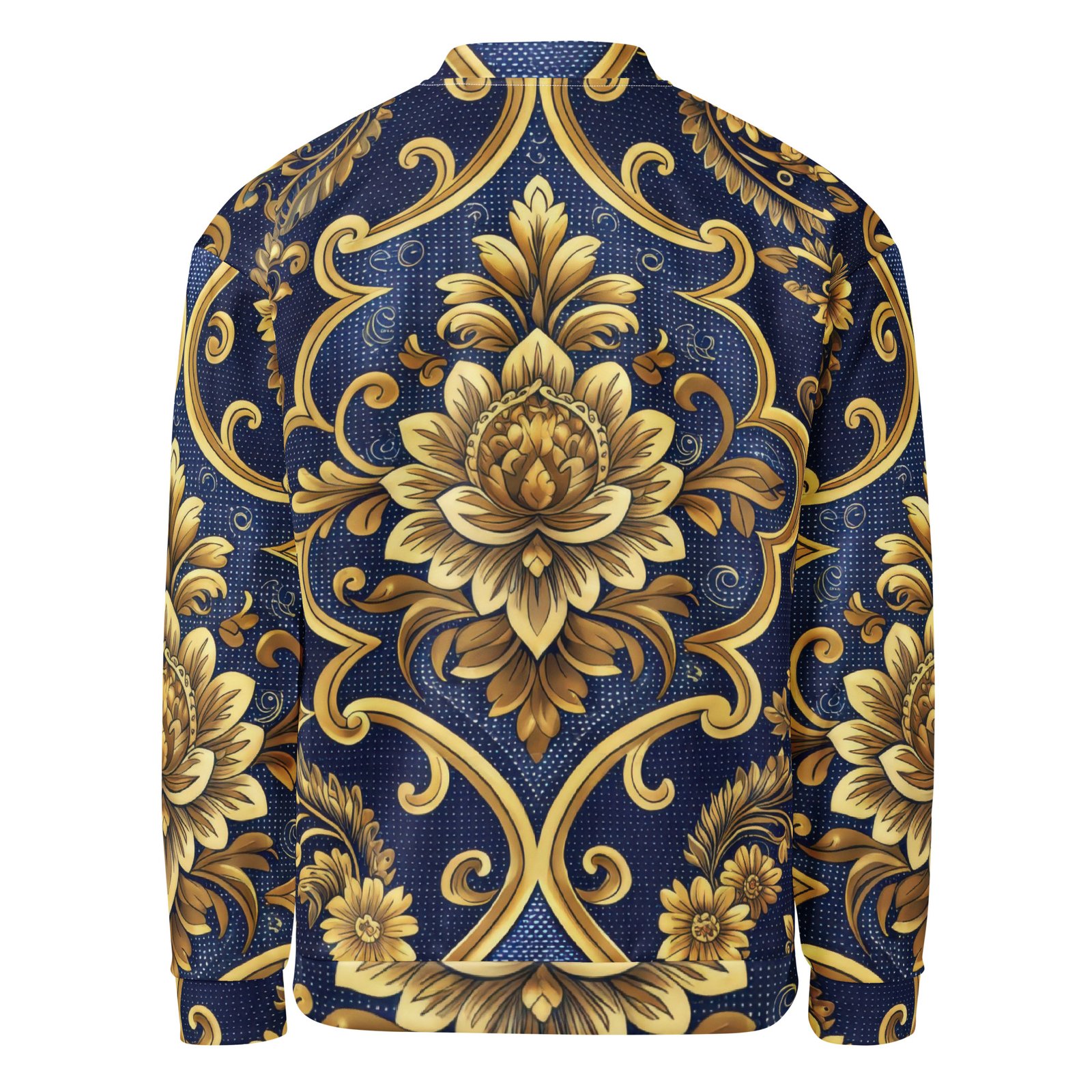 Baroque Gold Bomber Jacket Royal Blue Floral Coat Baroque Gold Bomber Jacket Royal Blue Floral Coat