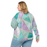 Pastel Geometric Bomber Jacket Rose Gold Triangle Coat