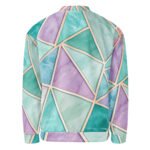 Pastel Geometric Bomber Jacket Rose Gold Triangle Coat