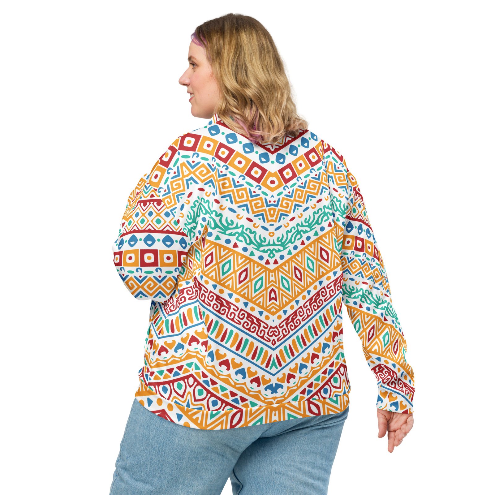 Colorful Tribal Bomber Jacket Vibrant Chevron Coat Colorful Tribal Bomber Jacket Vibrant Chevron Coat