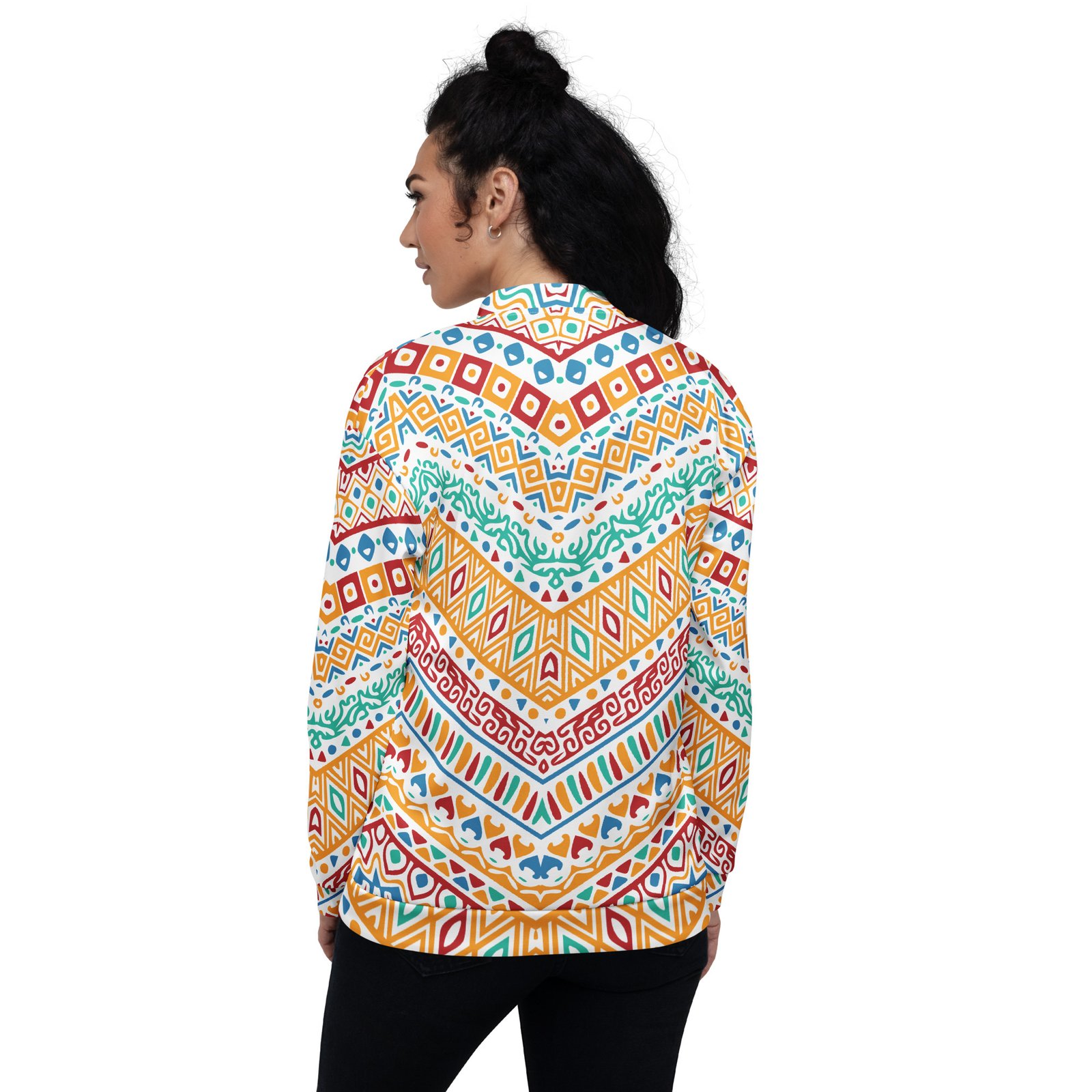 Colorful Tribal Bomber Jacket Vibrant Chevron Coat Colorful Tribal Bomber Jacket Vibrant Chevron Coat