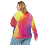 Rainbow Gradient Bomber Jacket Sparkle Diagonal Coat