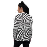 Optical Illusion Bomber Jacket Black White Geometric
