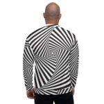 Optical Illusion Bomber Jacket Black White Geometric