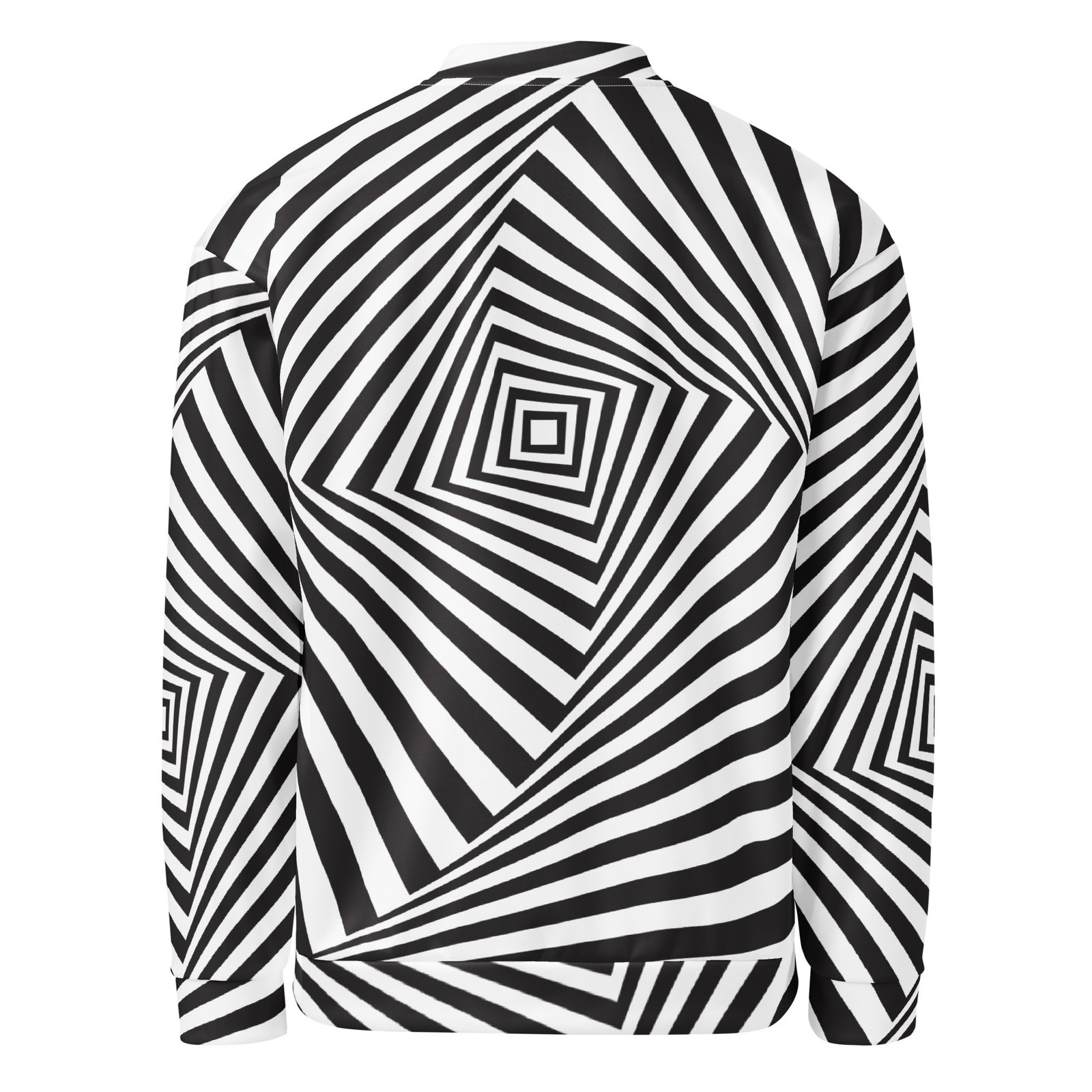 Optical Illusion Bomber Jacket Black White Geometric Optical Illusion Bomber Jacket Black White Geometric