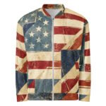 Vintage American Flag Bomber Jacket - Distressed USA 1 Vintage American Flag Bomber Jacket Distressed Usa