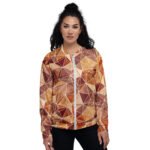 Earthy Triangle Bomber Jacket Warm Geometric Coat