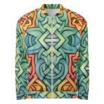 Celtic Knot Bomber Jacket - Colorful Watercolor Style Coat 1 Celtic Knot Bomber Jacket Colorful Watercolor Style Coat