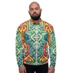 Celtic Knot Bomber Jacket Colorful Watercolor Style Coat