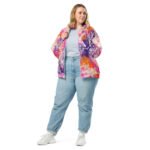 Colorful Grunge Bomber Jacket Abstract Floral Coat