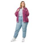 Chunky Knit Bomber Jacket Purple Braided Yarn Coat